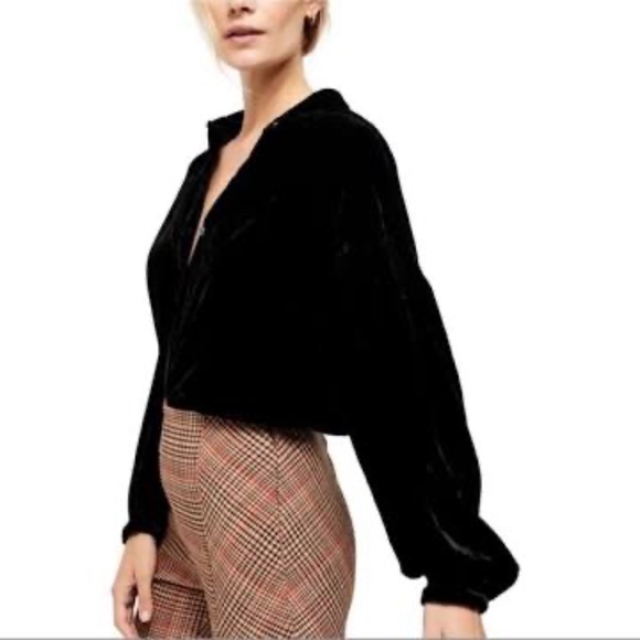 We The Free Tops - Free People La Luna Velvet Button Up Blouse - L